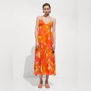 MNG Pink and Orange Floral Maxi Dress